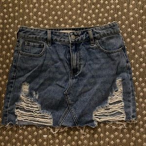 Pacsun ripped mini denim skirt